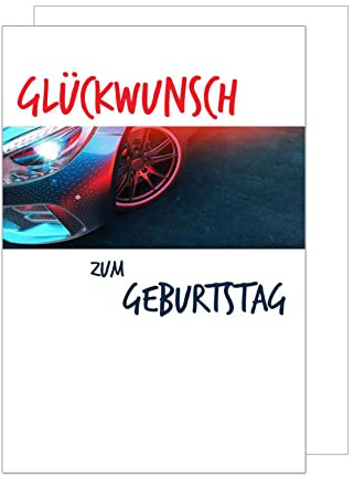 Edition Seidel Premium Geburtstagskarte mit Umschlag. Glückwunschkarte Grusskarte Billet Happy Birthday Mann Frau Kind Glückwunsch zum Geburtstag Auto Rad Alufelge Karte (G3141 SW023)