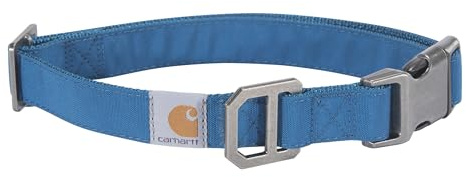 Carhartt Hundhalsband i nylon, helt justerbart, av hållbar Cordura-nylonduk i 2 lager, halsband för hundar, marinblå, storlek L