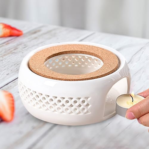 Fahibin Teapot Warmer Ceramic,Tea Light Warmer,Teapot Warmer Base for Drinks, Milk, Tea, Coffee