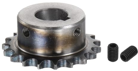 QUARKZMAN Pignon de Chaîne à Rouleaux ISO/DIN 06B-1 de Type B, Alésage de 20 mm, Pas de 3/8, Acier A3, Pignon à Rouleaux à Brin Unique, Trempé, 19 Dents