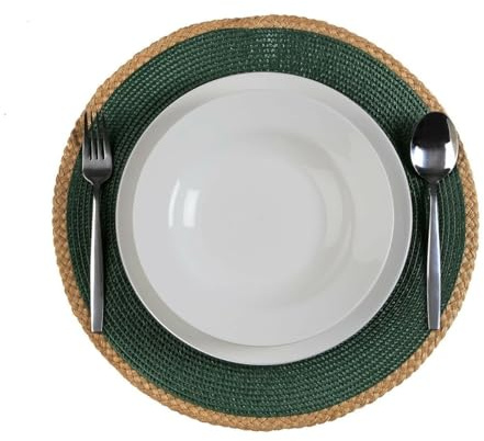 Versa Tischset, Grün, Jute, Polypropylen, Wasserhyazinthe, 38 x 38 cm