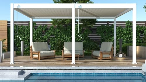Weide Deluxe Pergola Alu-Lamellendach freistehend ohne Hitzestau