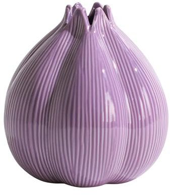 Marooma Vaso in Ceramica a Forma di Cipolla, Vaso di Fiori Decorativo Viola da 5,12 Pollici, Piccolo Vaso di Natale Artificiale Mensola da Tavolo Moderna Decorazioni per la Casa