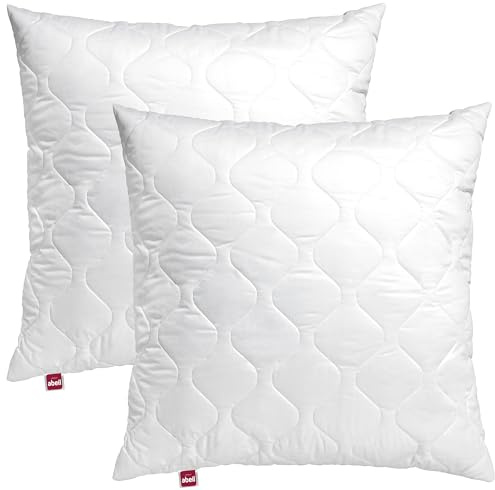 Abeil - Lot de 2 Oreillers Voluptueux 60 x 60 cm à Mémoire de Forme - Enveloppe Microfibre Matelassée - Lavable en Machine - Certifiés Oeko-Tex
