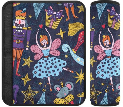 Nutcracker Night Navy - Funda suave para cinturón de seguridad, acolchada con algodón, almohadillas para correa de mochila, fundas para cinturón de seguridad para automóviles para mujeres