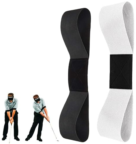 YNR 2 fasce per braccio da golf, supporto per allenamento, correzione della postura, per uomini, donne, principianti, colore: bianco e nero