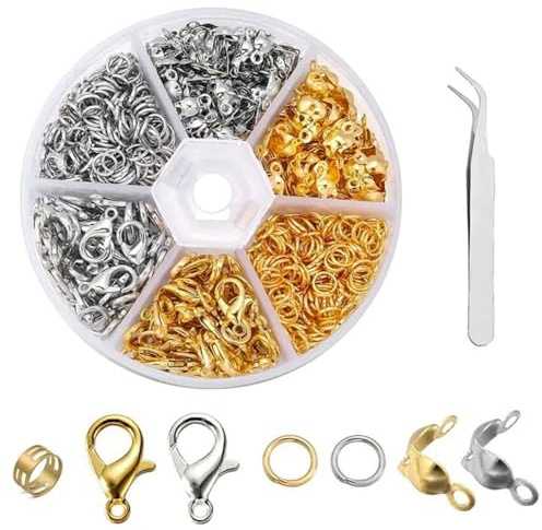 DOETYD 460 Pcs Jump Rings Biegeringe Boxed Runde Reifen Metallring für Schmuck machen Spaltringe DIY Handwerk machen wie Armband Anhänger Halskette Ohrring