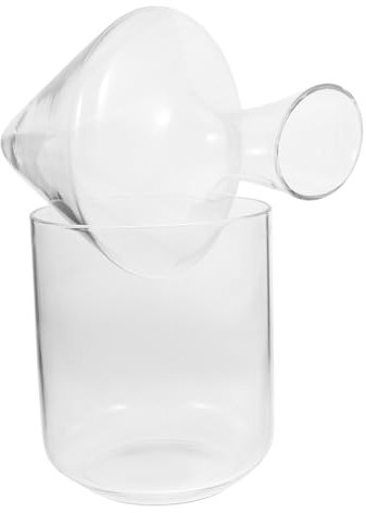 VINTORKY Decantador De Vino Transparente Oblicuo De Cristal Para Hogar Cubitera Integrada, Diseño Delicado y Seguro Para Amantes Del Vino, Adecuado Para Cenas y Reuniones, Set De 1 Unidad