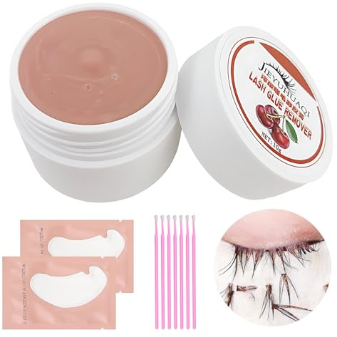 Wimpernkleber Entferner 10g Wimpernverlängerungs Entferner Remover Lash Remover Sanft und Nicht Reizend Sauber und Rückstandslos.zum Entfernen Falscher Wimpern mit 20 Wattestäbchen und 2 Augenklappe