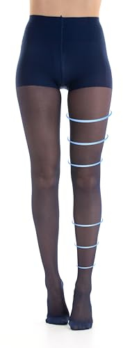 Kompressionsstrumpbyxor för Damer, Formande med Hög Midja, Navy/Bordeaux/Beige Tights 14-16 Grade 1 Degree, Tex-Socks 70 The (DE/NL/SE/PL, Alfa, M, Regelbunden, Regelbunden, MÖRKBLÅ)