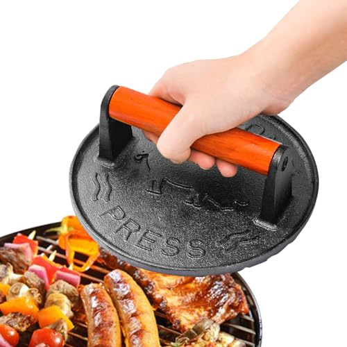 Yorajuy Smash Pressa per hamburger, pressa per carne alla griglia, pressa per tortini di pancetta, schiacciapatate antiaderente, adatta per la preparazione di hamburger, frittura di pancetta