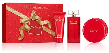Elizabeth Arden Red Door Set Trio, Eau de Toilette 100 ml, Parfümierte Körpercreme, Parfümpulver für den Körper, Geschenk für Damen, blumiger Duft