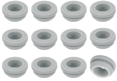 QUARKZMAN 12 Pezzi Passacavo Gomma, Diametro Montaggio 13mm, ID 10mm Tappo per Foro Firewall Scatto Gommini Passacavo Anti-Graffio per Cavi Elettrici Cablaggio Scatola Elettrica, Grigio