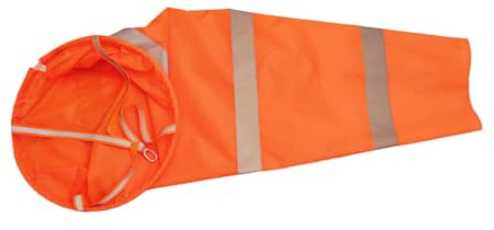 TOYANDONA 3pcs Reflective Windsock Orange Oxford Cloth Wind Direction Bag with Fluorescent Strips for Outdoor Garden Portable Lightweight Wind Sock Pendant for Night Visibility and Easy