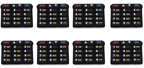 Diyeeni 8er-Pack Walkie-Talkie-Tastaturen Als Ersatz, Nummernblock-Ersatz für 2-Wege-Radios der UV9R Plus-Serie, Walkie-Talkie-Reparaturteile, Weiches Silikonmaterial