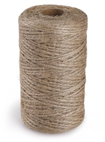 GeeRic Cuerda de Yute Natural Marrón 100m, 2 mm Grosor Cordel Decorativo Natural para Manualidades, Decoración, Jardinería, Huerto y Envolver Regalos