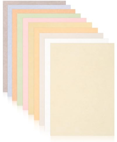 100 Sheets Printed Parchment Paper 8.3 x 11.7 Vintage Blank Certificate Printing Paper 180 GSM Mixed Colors A4 Thick Cardstock for Writing Resume Invitations Drawing