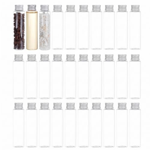 30 Stück Reagenzglas Kunststoff,50ML,Reagenzgläser,Reagenzgläser Kunststoff,Reagenzglas Mit Schraubverschluss,Transparent Laborröhrchen,Für Beads Süßigkeiten Labor Blume,Wissenschaftliche Experimente