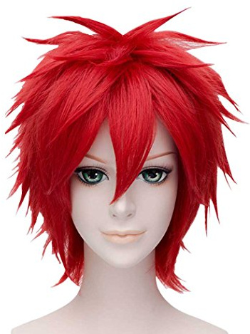 FALAMKA Rote Perücke kurz Cosplay Wig Costume Halloween