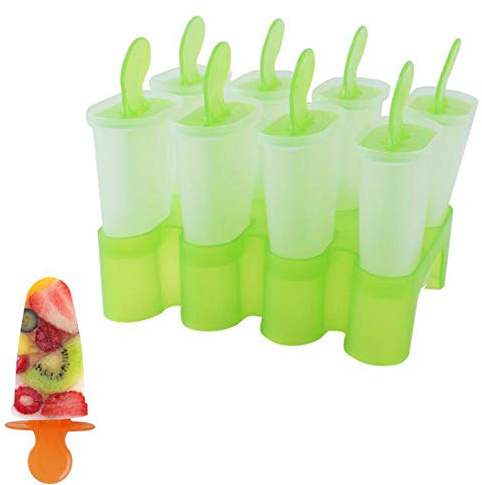 Valink 1 Set Plastique Glace Sucette Moules, 8 Cellules à L'Eau Fabricants, Gelé Crème Moule, Pop Fabriquant, à Fabriquant Moule Plateau Poêle Outil Cuisine Fournitures - Bleu