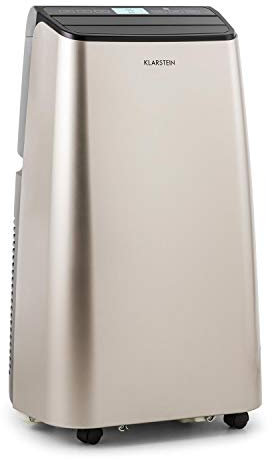 Klarstein Aire acondicionado portátil con manguera de escape, aire acondicionado 4 en 1, ventilador, deshumidificador y modo nocturno, aire acondicionado pequeño y portátil para casa y oficina, bajo