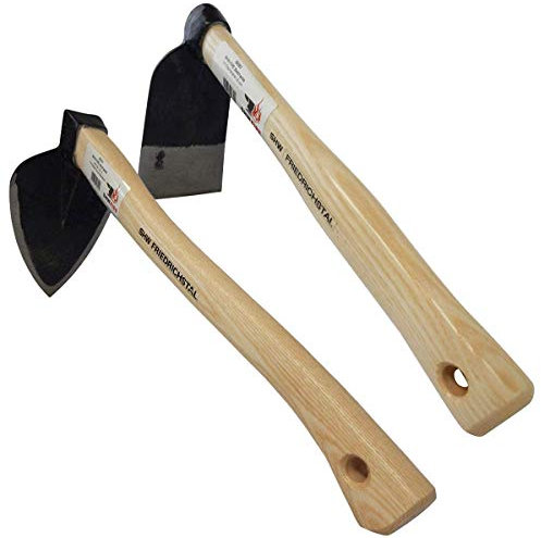 SHW-FIRE Gartenwerkzeug Set: Beet- und Herzhacke - Handgeschmiedeter Stahl, Holzstiel - für optimale Ergebnisse im Garten