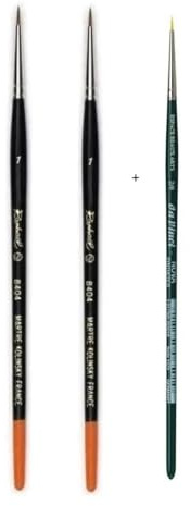 Pinceau Raphael Series 8404,kolinsky Rouge Sable Pinceau,Set 2pcs,Taille 1, 1. (Raphael France) + 1 Pinceau