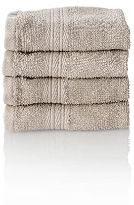 ALCLEAR Komfort frottéhandduk set absorberande av 100% ekologisk bomull, frottéserie i 6 färger och 5 storlekar, färg: silvergrå, 4 x gästhanddukar 30 x 50 cm
