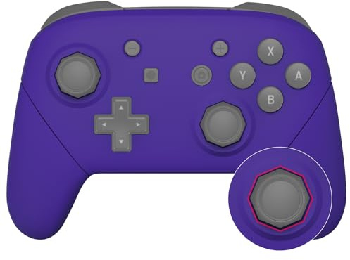 eXtremeRate Grips Case für Nintendo Switch Pro Controller, DIY-Ersatz Full Hülle Faceplate&Back Shell&Giffe Abdeckung&Tasten für Switch Pro Controller(Octagonal Gated Sticks Design,Lila)