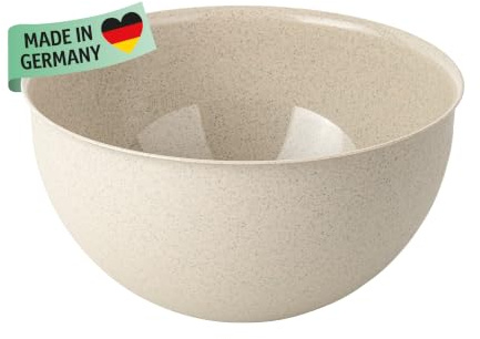 Koziol PALSBY M & L Schüssel 2 & 5 Liter | Salatschale Servierschale Rührschüssel | bruchfest stapelbar biozirkulärer Kunststoff spülmaschinengeeignet | Küche Haushalt (nature desert sand, 2 Liter)