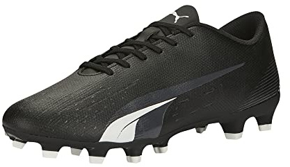 PUMA Men's ULTRA PLAY FIRM GROUND/ARTIFICIAL GROUND Soccer Cleat, Puma Black-Puma White, 10.5
