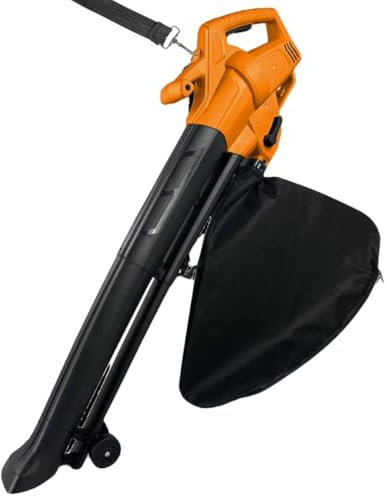 Lazy-Leaf - Leaf Blower and Vacuum - Powerful Corded Leaves Collector for Clear Gardens, Patios, Gutters, Driveways & More - Lightweight, 10m Cable with Shoulder Strap, 35L Zipped Bag and Wheels