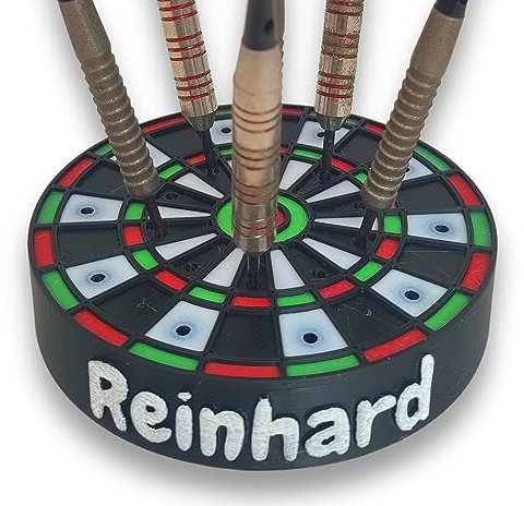 Personalisierter Dartpfeil Ständer – Mini Dartscheibe 10cm mit 21 Löchern – Pfeilhalter für Steeldart & E-Dart – Geschenk für Dartspieler – 3D-Druck – Deko für Kneipe, Spielhalle, Büro & Dartzimmer
