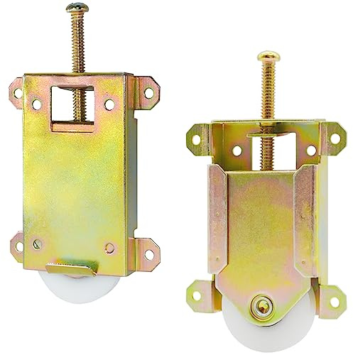 Sliding Mirror Closet Door Rollers Replacement Hardware Fits Contractors Part #W8020C or Hard 1775 Wardrobe Doors Wheels, 1-1/2 Durable POM Concaved Ball Bearing Wheel, 2 Pack