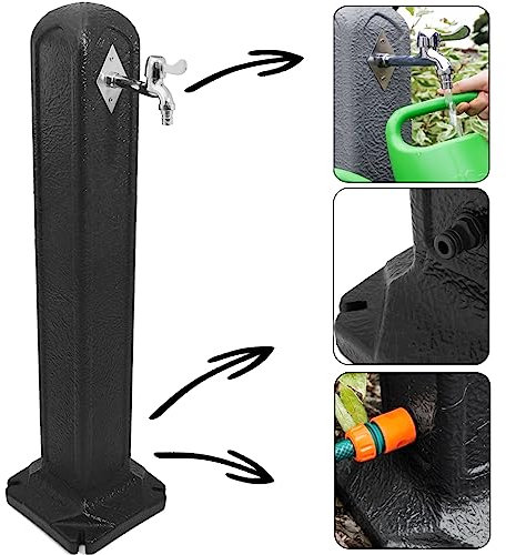 Colonne d'eau - Robinet de jardin - Hauteur : 91,5 cm - Sur pied - Noir