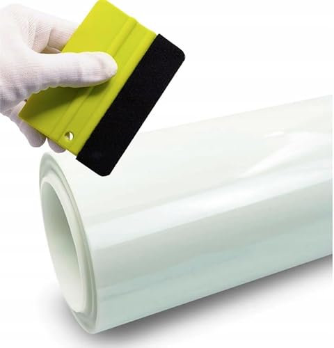 Solar Systems Universal Lackschutzfolie Transparent mit Rakel - Auto Schutzfolie mit hydrophobe Beschichtung und Selbstheilungsfunktion - PPF-Aufkleberfolie - Vergilbungsschutz - Matt 152x50cm