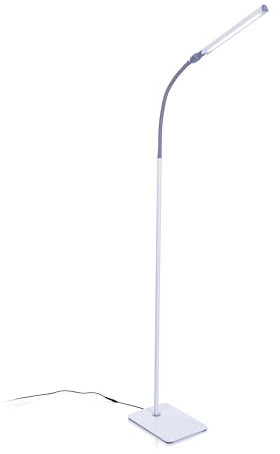 Daylight Floor lamp Uno Pro, Standing Lamp for Living Room, Bedroom, Salon, Office, Touch Control, Flexible Arm, Sleek Design, White