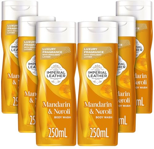 Imperial Leather Mandarin & Neroli Body Wash Shower Gel, Signature Oil Blend, Creamy Indulgent Lather, Luxury Fragrance, Bulk Buy, Pack of 6 x 250ml