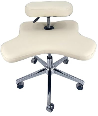 ASerZenith Meditationsstuhl, Kniestuhl mit gekreuzten Beinen, Schreibtischstuhl für das Homeoffice mit Rollen, höhenverstellbar (Beige, Einheitsgröße),Beige-Einheitsgröße