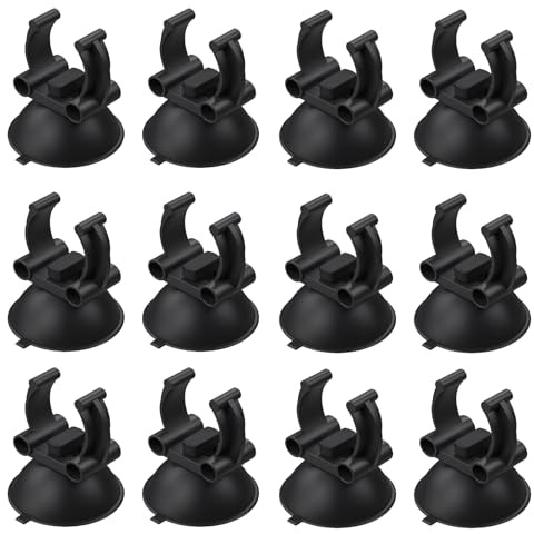 12 Stück Saugnapf Aquarium,Aquarium Heizer Saugnäpfe, Aquariums Saugnäpfe | Schwarz Saugnäpfen Aquariums,Heizstab Saugnapf Schlauch Halter Rohrhalter,für Aquarien Ersatz-Saugnäpfen Zubehör