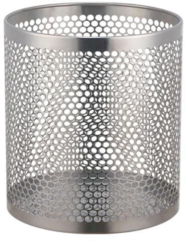 FytStycale Mülleimer, Praktischer, Leicht zu Reinigender Hohler Papierkorb, Mülleimer für Wohnung, Wohnzimmer, Badezimmer, Heimbüro, Silber