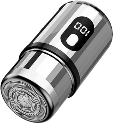 Begchy Mini Afeitadora Eléctrica Portátil, Recargable por USB, de Bolsillo, para Viajes, Lavable, Portátil, Inalámbrica, Color Plateado