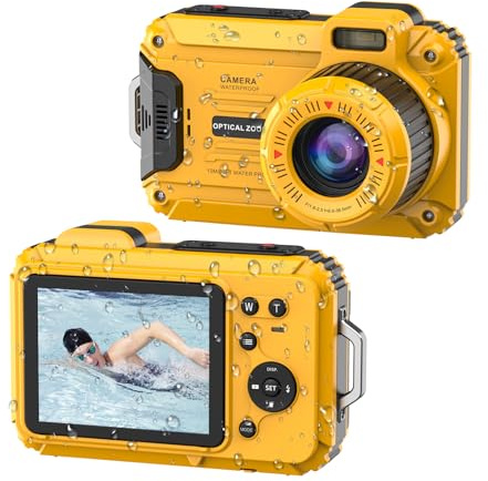 Underwater Camera, 2.7K 56MP 33FT Waterproof Digital Camera with 6X Optical Zoom & 4X Digital Zoom 2.8 IPS Screen, Ideal for Snorkeling, Swimming and Outdoor Adventures with 32G Card