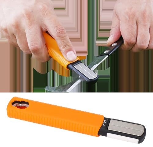 Blade Sharpener 10mm 13mm Wrench Multi Garden Tool for Sharpening Lawn Mower Blades Garden Pruners Axe Orange
