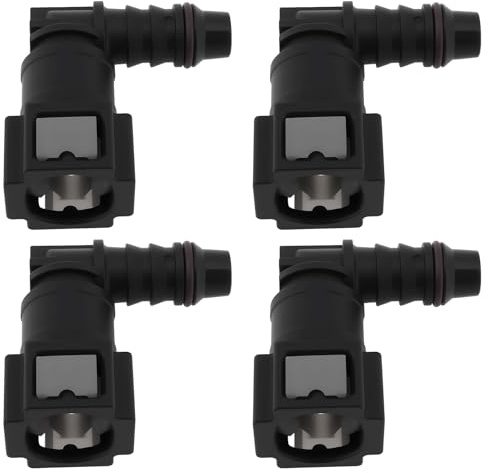 YINETTECH 4X Conector de Línea de Combustible en L 7,89 X 10 Mm para Sistemas de Combustible de Automóviles con Conector Estándar de 7,89 Mm