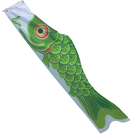KONTONTY Bandera de Carpa Japonesa para Jardín Exterior, Manga de Viento Colgante de Nylon 94 Cm, Adorno Decorativo Resistente para Carpas y Terrazas, Decoración Tradicional Japonesa