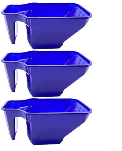 Juego de bandejas de pintura con paredes altas y soporte integrado para pinceles para una funcionalidad óptima (azul)