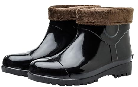 Generisch Botas de lluvia unisex para adultos, extra anchas, con suela gruesa, botas de trabajo, cómodas, transpirables, cortas, impermeables, resistentes a la penetración y antideslizantes, Y, 45 EU