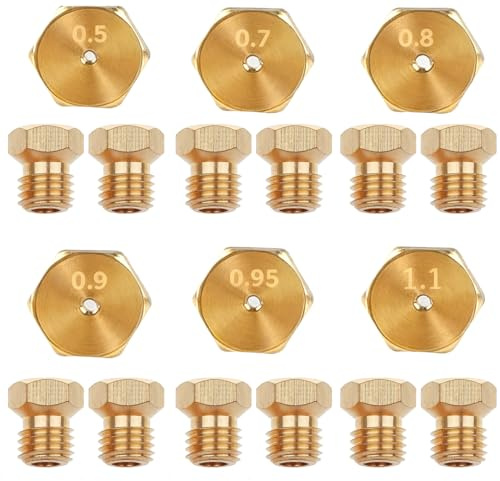 Jetstream 12 Pièces Gicleur Gaz Butane Universels, Jeu de Conversion pour Gpl pour Gazinière, Gicleur Gaz de Ville, compatible avec les Tables de Cuisson, les Fours et les Brûleurs de Cuisinière