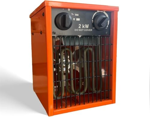 Electric Fan Heater 2kW or 3kW Greenhouse & Space Heater (2kW) | Built in Cut off Thermostat – for Garden, Garage, Workshop, Room or Warehouse Heating